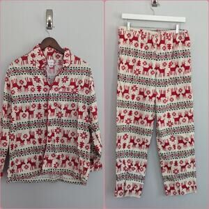 Unisex Hanna Andersson Large Top & Medium Pants Fair Isle Flannel